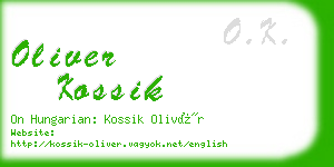 oliver kossik business card